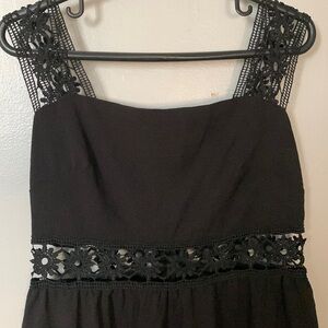 Black dress w/ embroidery accents along the straps/ mid section & bottom